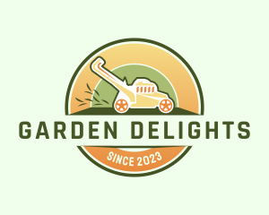 Lawn Mower Gardening logo design