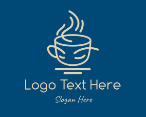 Hot Coffee Line Art  Logo