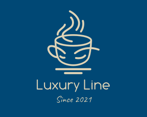 Hot Coffee Line Art  logo design