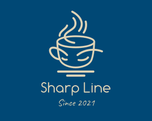 Hot Coffee Line Art  logo design