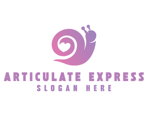 Snail Love Heart logo design