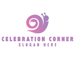 Snail Love Heart logo design