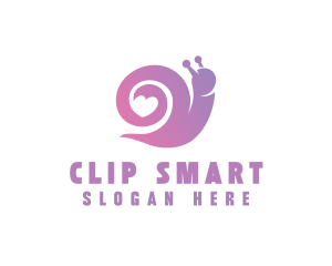 Snail Love Heart logo design