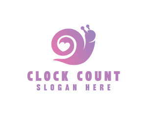 Snail Love Heart logo design