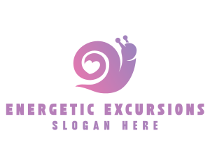 Snail Love Heart logo design