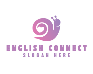 Snail Love Heart logo design