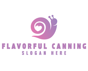 Snail Love Heart logo design