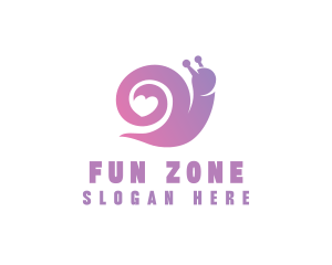 Snail Love Heart logo design