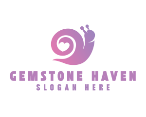 Snail Love Heart logo design