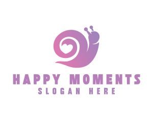 Snail Love Heart logo design