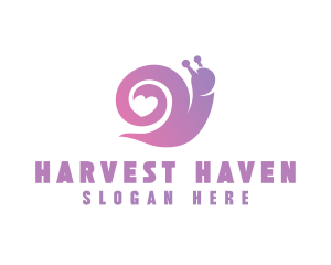 Snail Love Heart logo design