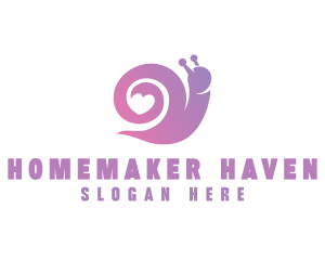 Snail Love Heart logo design