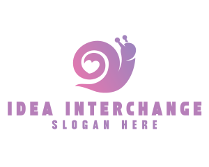 Snail Love Heart logo design