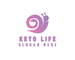 Snail Love Heart logo design