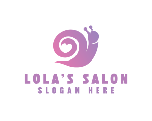 Snail Love Heart logo design