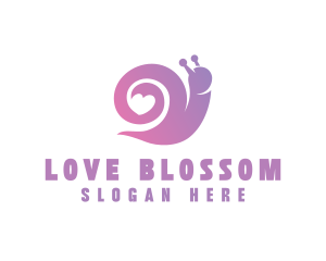 Snail Love Heart logo design