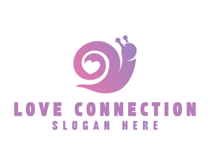 Snail Love Heart logo design