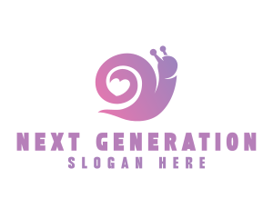 Snail Love Heart logo design