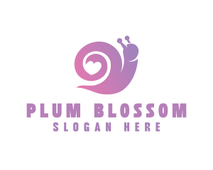 Snail Love Heart logo design