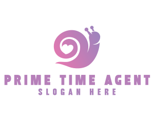 Snail Love Heart logo design