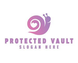 Snail Love Heart logo design