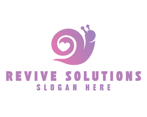 Snail Love Heart logo design