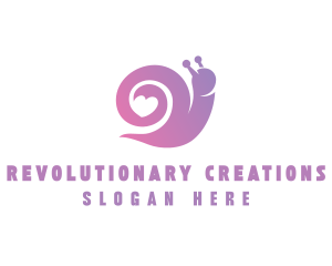 Snail Love Heart logo design