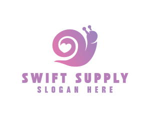 Snail Love Heart logo design