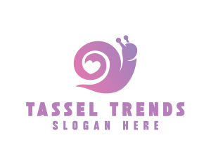 Snail Love Heart logo design