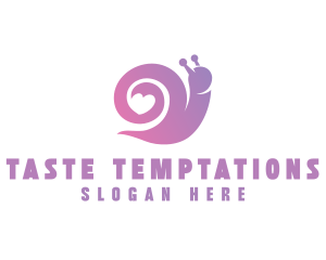 Snail Love Heart logo design