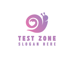 Snail Love Heart logo design