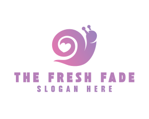 Snail Love Heart logo design