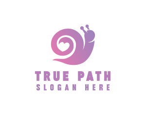 Snail Love Heart logo design