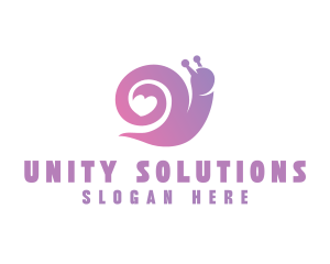 Snail Love Heart logo design