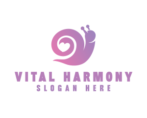 Snail Love Heart logo design