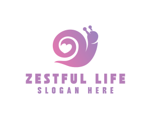 Snail Love Heart logo design