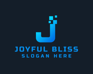 Tech Pixel Letter J Firm Logo