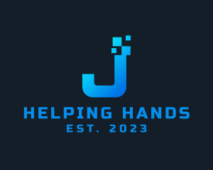 Tech Pixel Letter J Firm logo