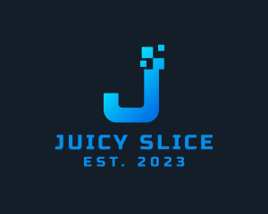 Tech Pixel Letter J Firm logo design