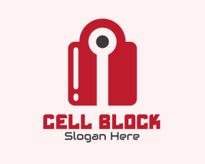 Red Tech Lock logo design