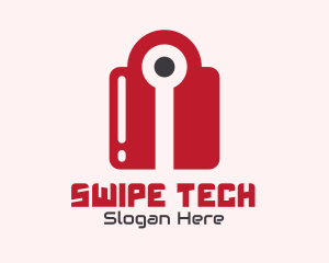 Red Tech Lock logo design