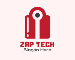 Red Tech Lock logo design