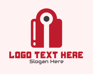 High Tech - Red Tech Lock logo design