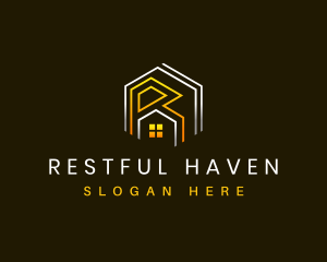 Hexagon House Letter R logo design