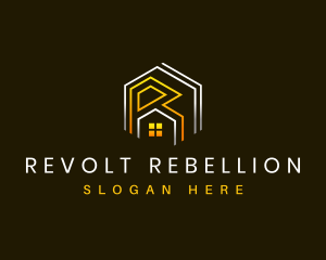 Hexagon House Letter R logo design