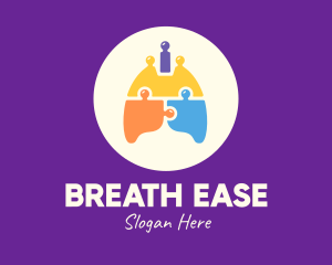 Multicolor Lung Puzzle logo design