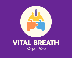 Multicolor Lung Puzzle logo design