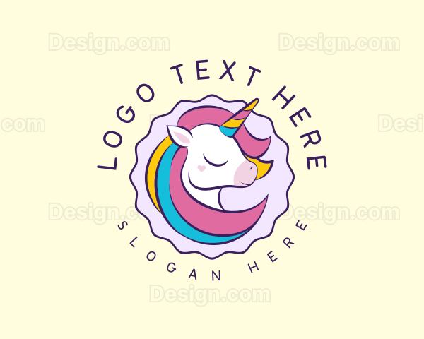 Fun Unicorn Rainbow Logo