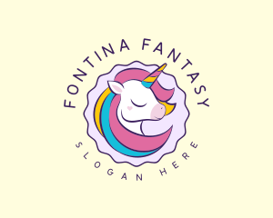 Fun Unicorn Rainbow logo design