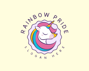 Fun Unicorn Rainbow logo design